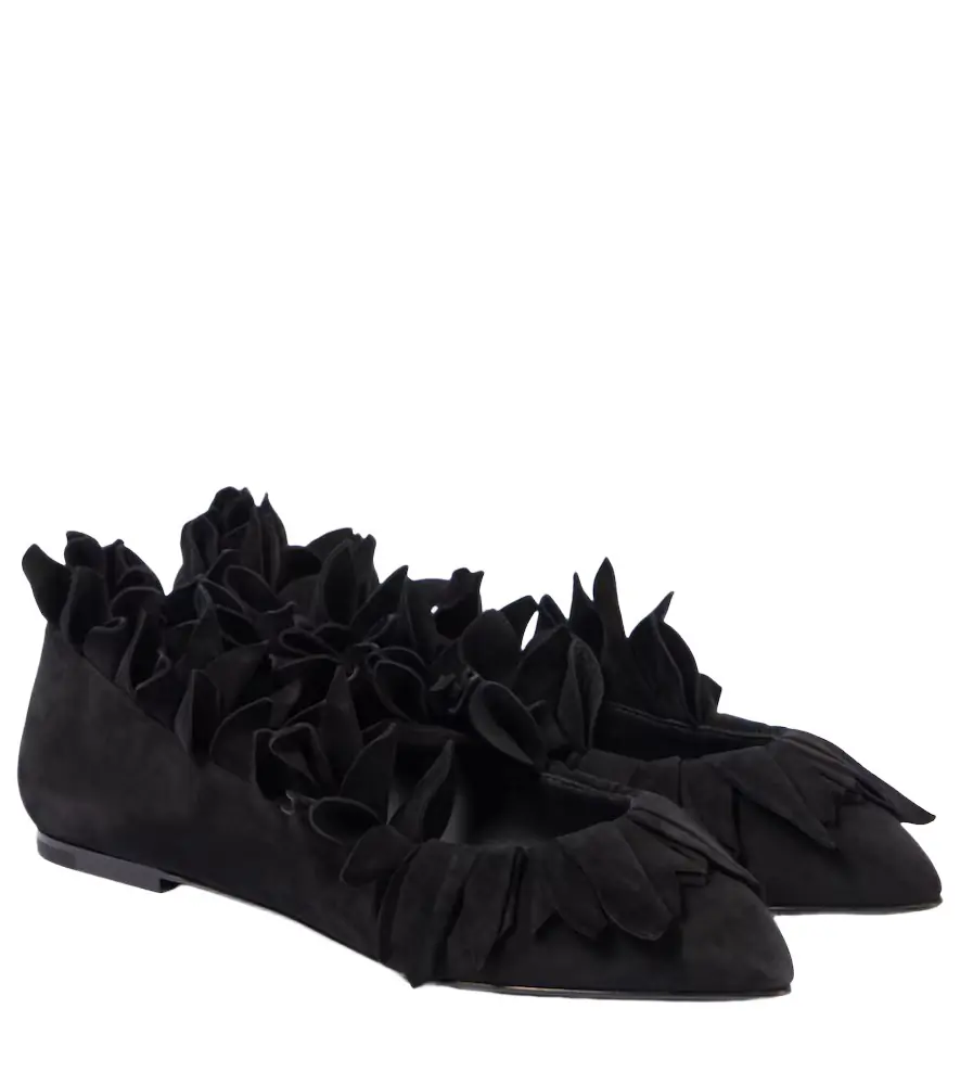 Alaia Alaïa Petal suede ballet flats