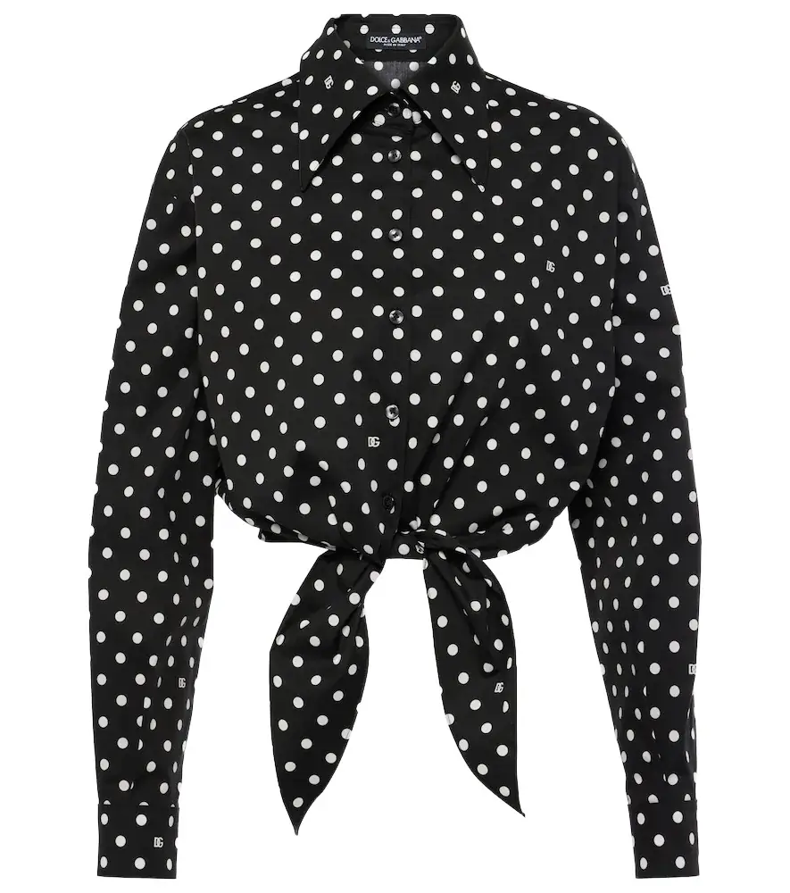 Dolce & Gabbana Cropped cotton-blend blouse