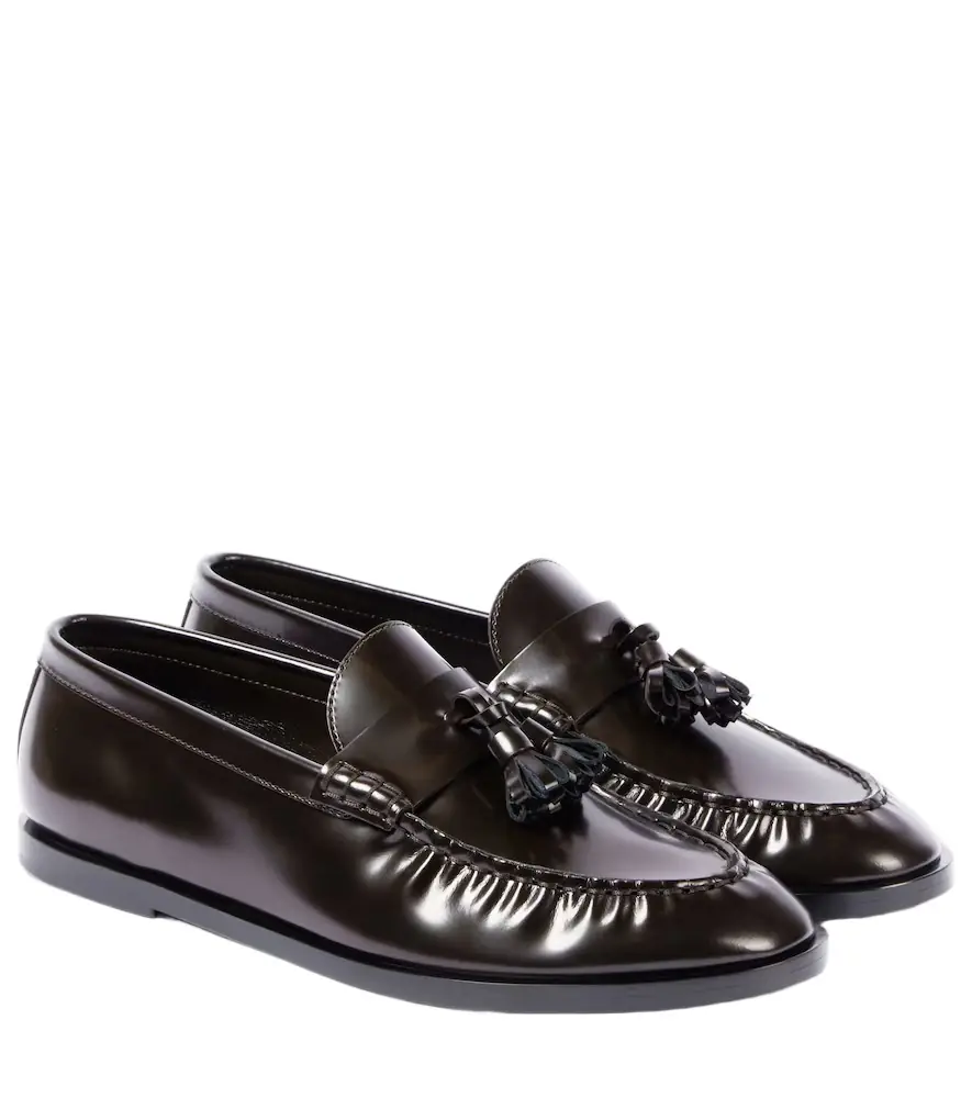 The Row Men's leather penny loafers