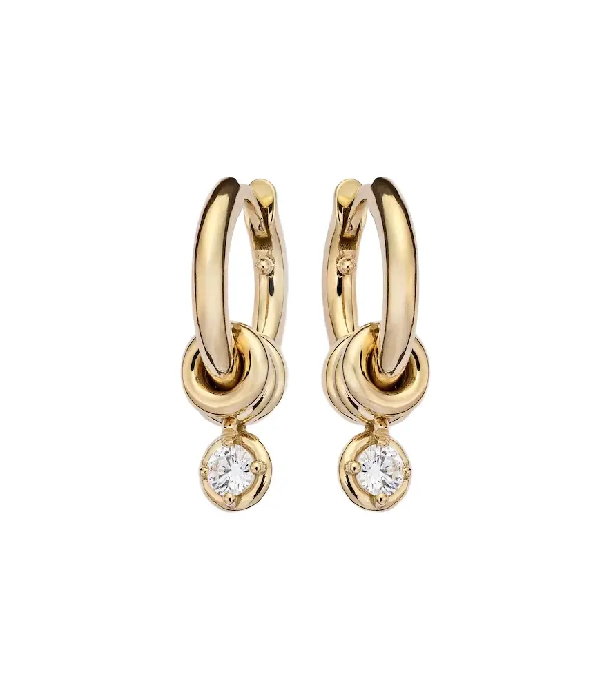 Spinelli Kilcollin Zahra Micro 18kt gold hoop earrings with diamonds