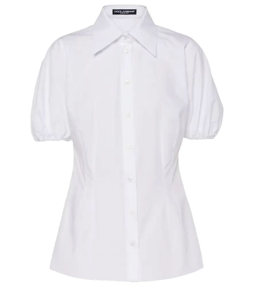 Dolce & Gabbana Puff-sleeve cotton poplin blouse