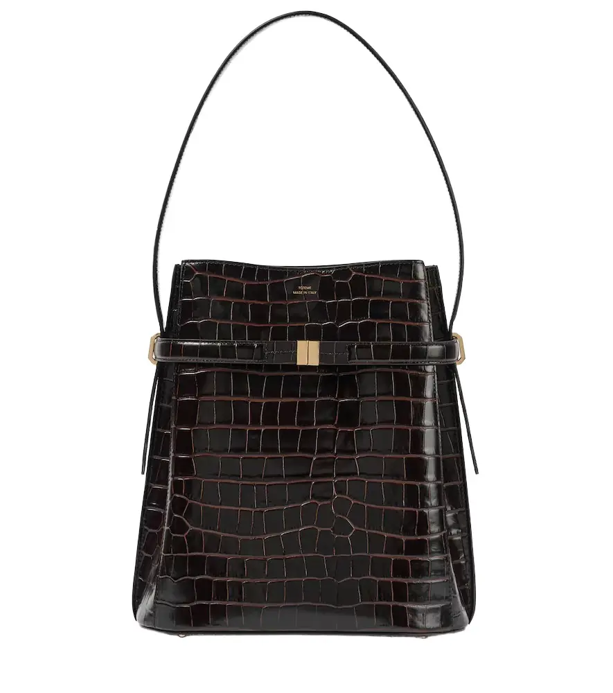 Toteme Croc-effect leather bucket bag