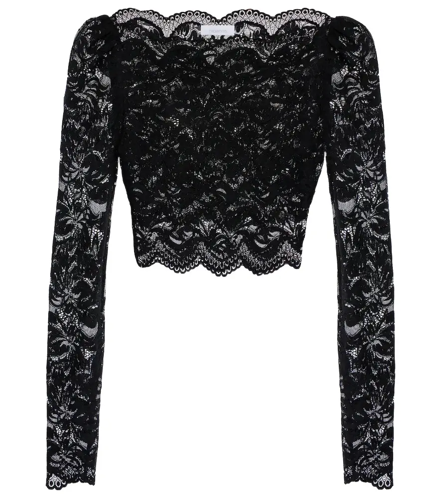 Rabanne Floral lace crop top