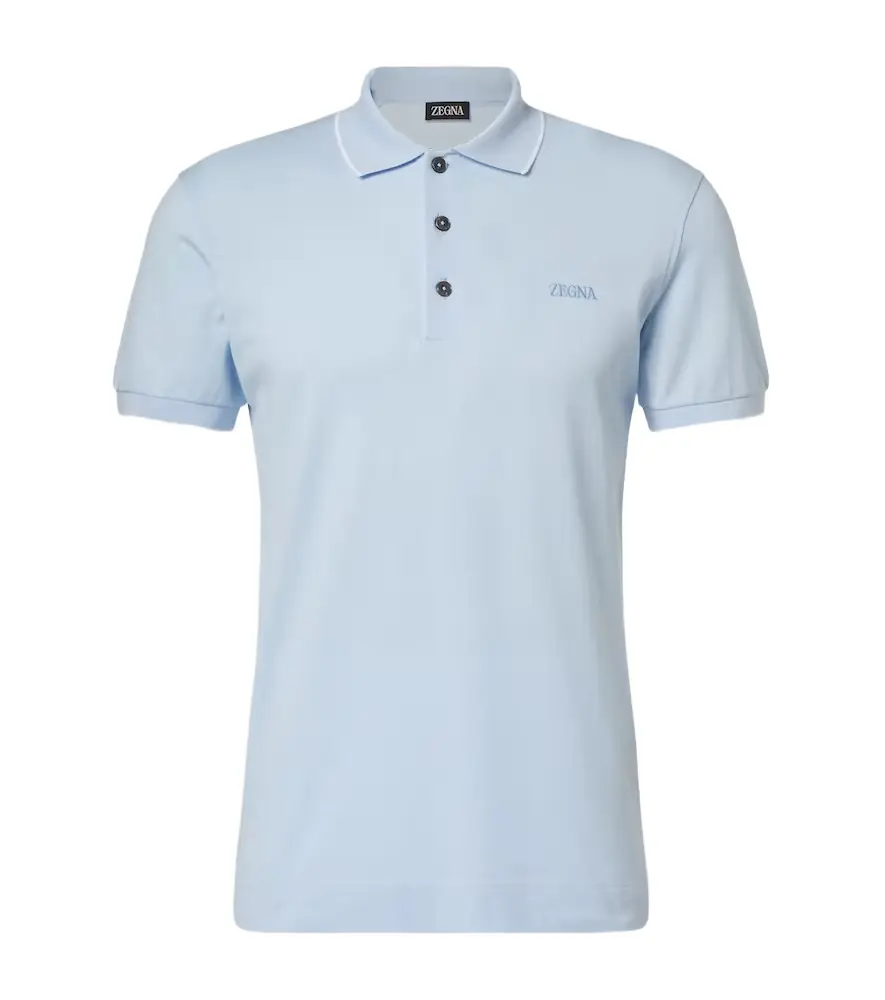 Zegna Cotton-blend polo shirt