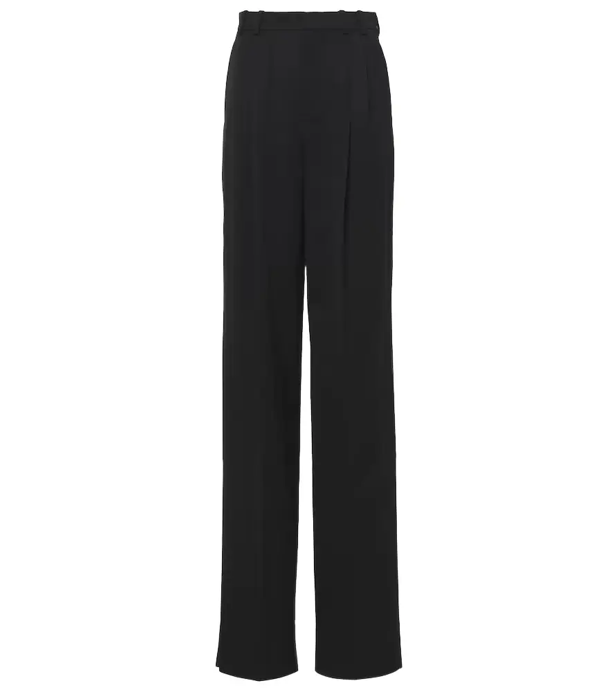 Saint Laurent High-rise wool wide-leg pants