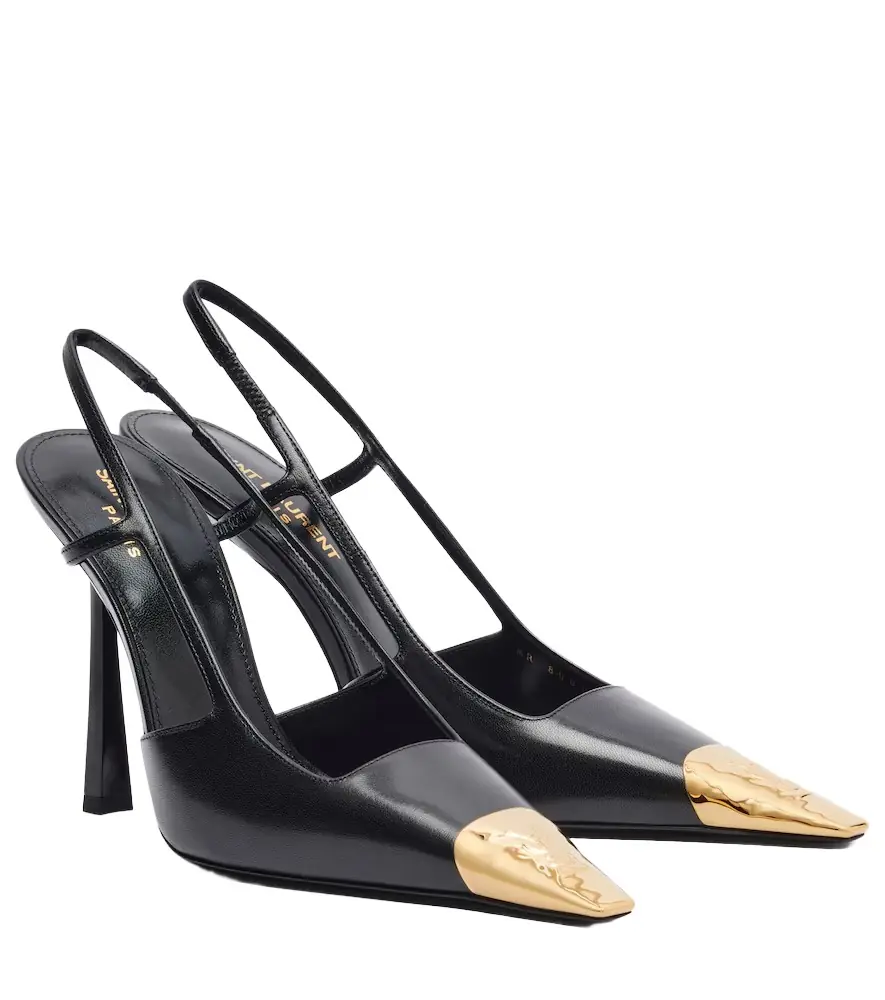 Saint Laurent Jeanne 110 leather slingback pumps
