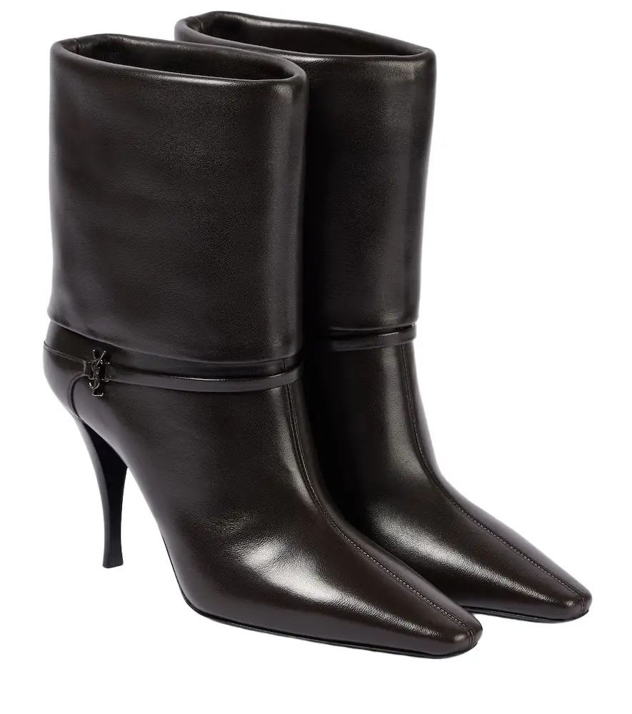 Saint Laurent Niki 90 leather booties