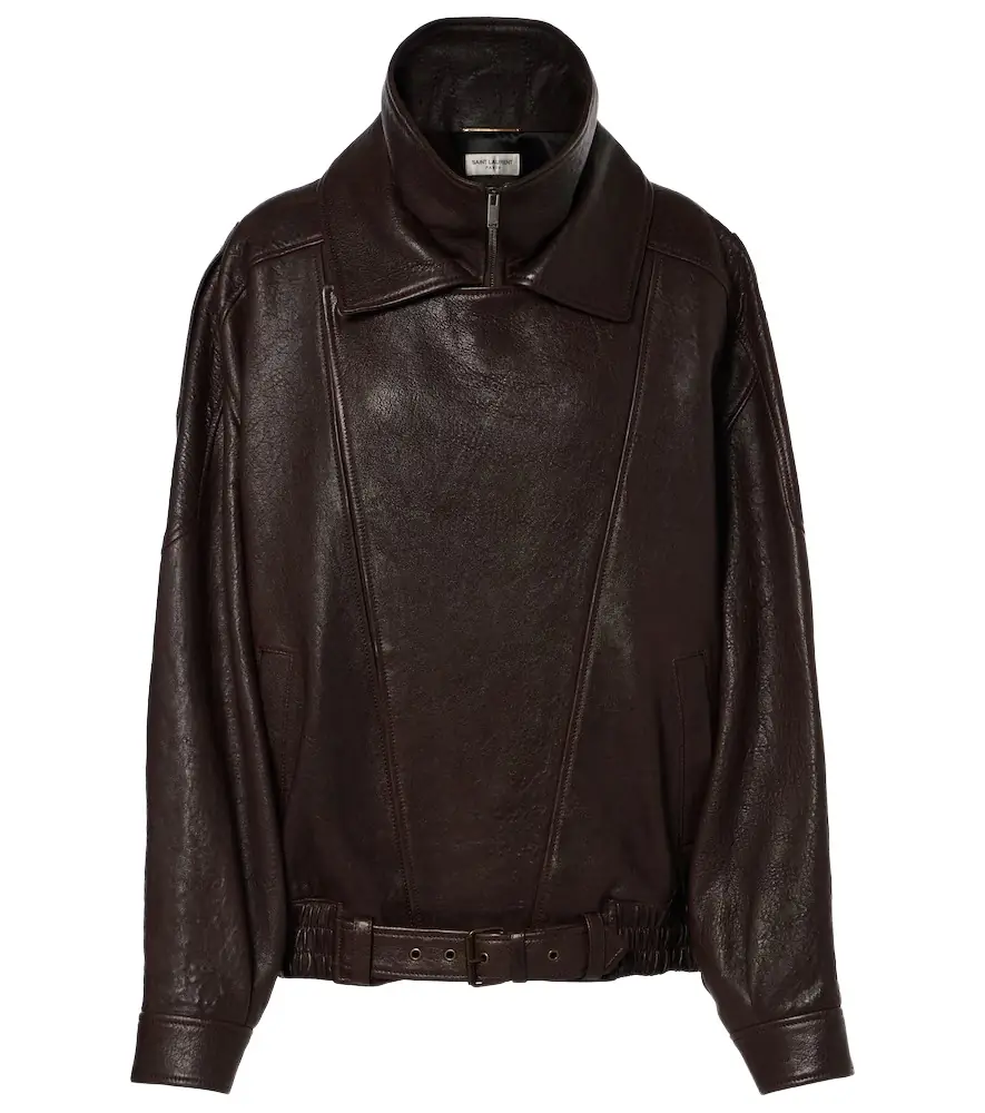 Saint Laurent Oversized leather bomber jacket