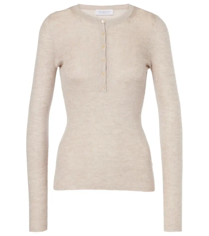 Gabriela Hearst Julian cashmere and silk Henley shirt