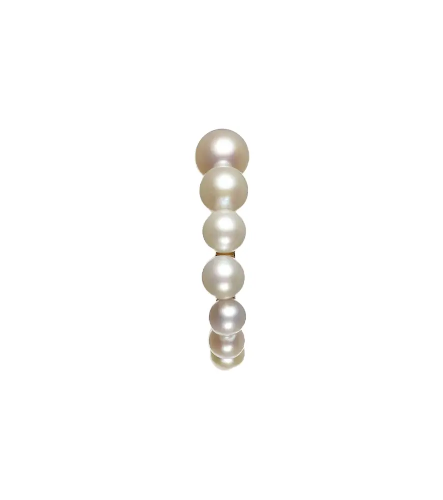 Sophie Bille Brahe Petit Boucle de Perle 14kt gold hoop earring with freshwater pearls