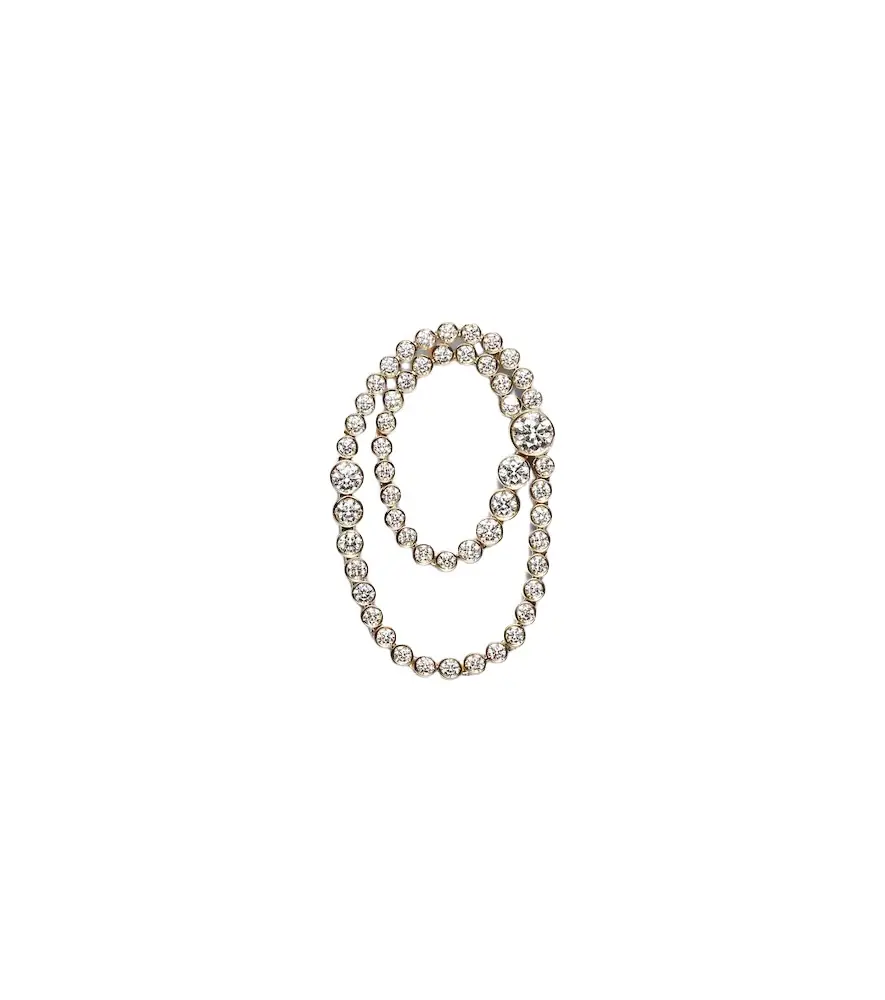 Sophie Bille Brahe Embrassée de Diamant 18kt gold single drop earring with diamonds
