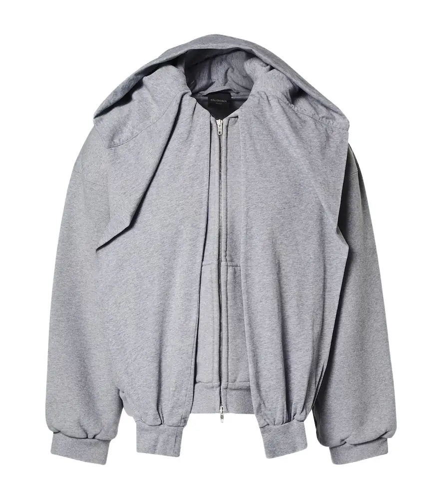 Balenciaga Incognito deconstructed cotton jersey hoodie