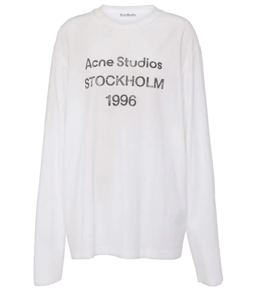 Acne Studios Logo oversized cotton-blend T-shirt