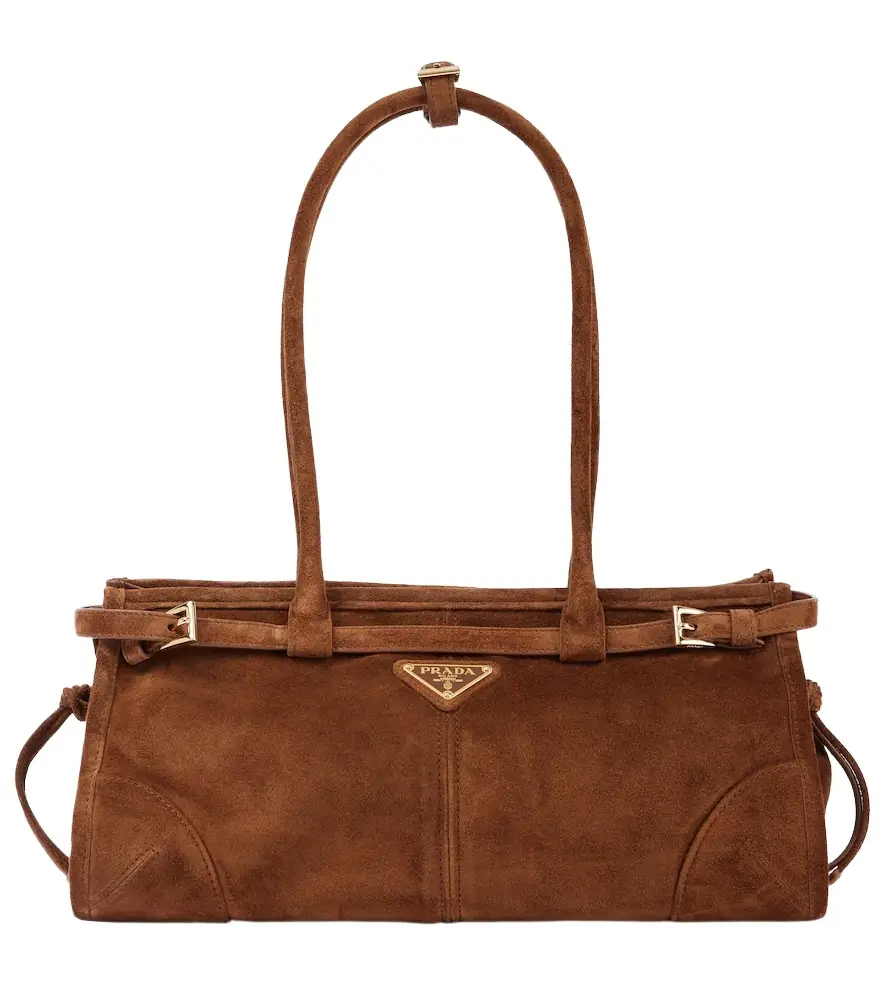 Prada Bonnie Medium suede shoulder bag