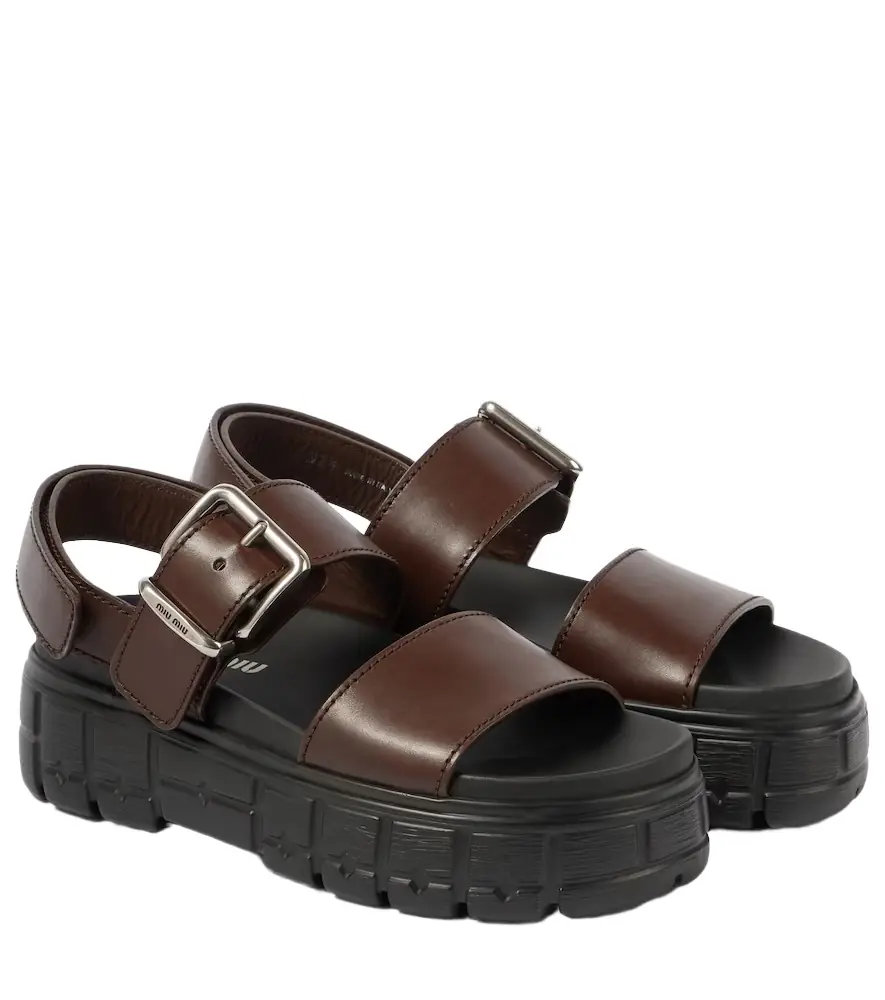 Miu Miu 50 leather platform sandals