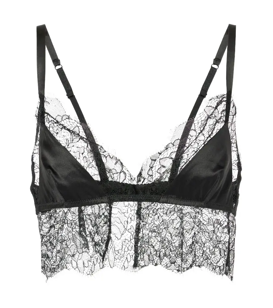 Dolce & Gabbana ace-trimmed satin bralette