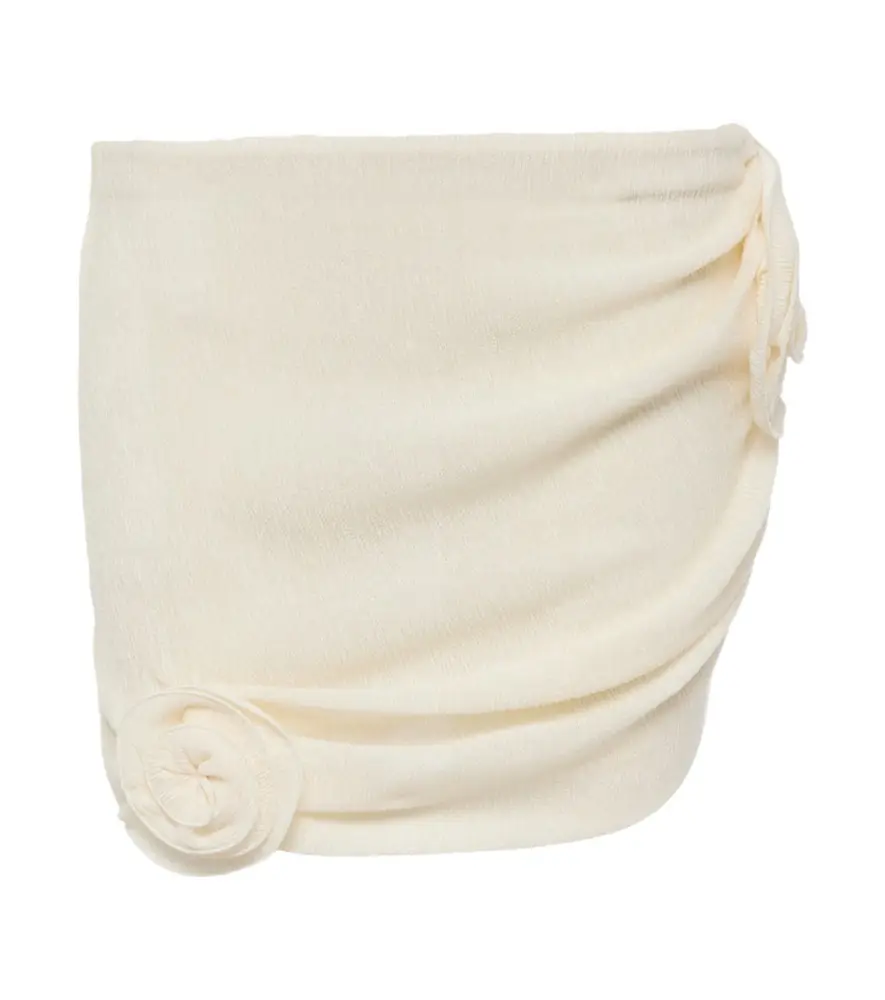 Magda Butrym Floral-appliqué crêpe miniskirt