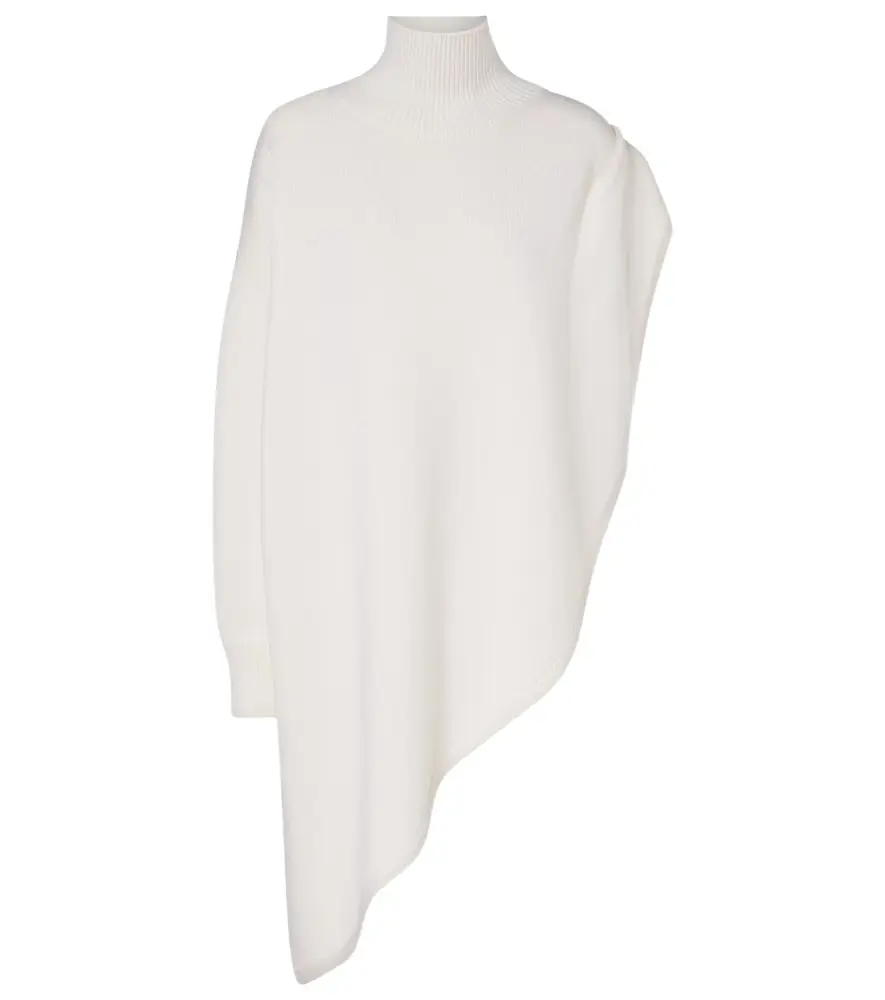 Alaia Alaïa Asymmetric caped wool sweater