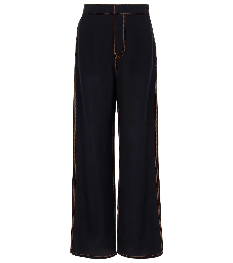 Alaia Alaïa Tailored wool-blend georgette wide-leg pants