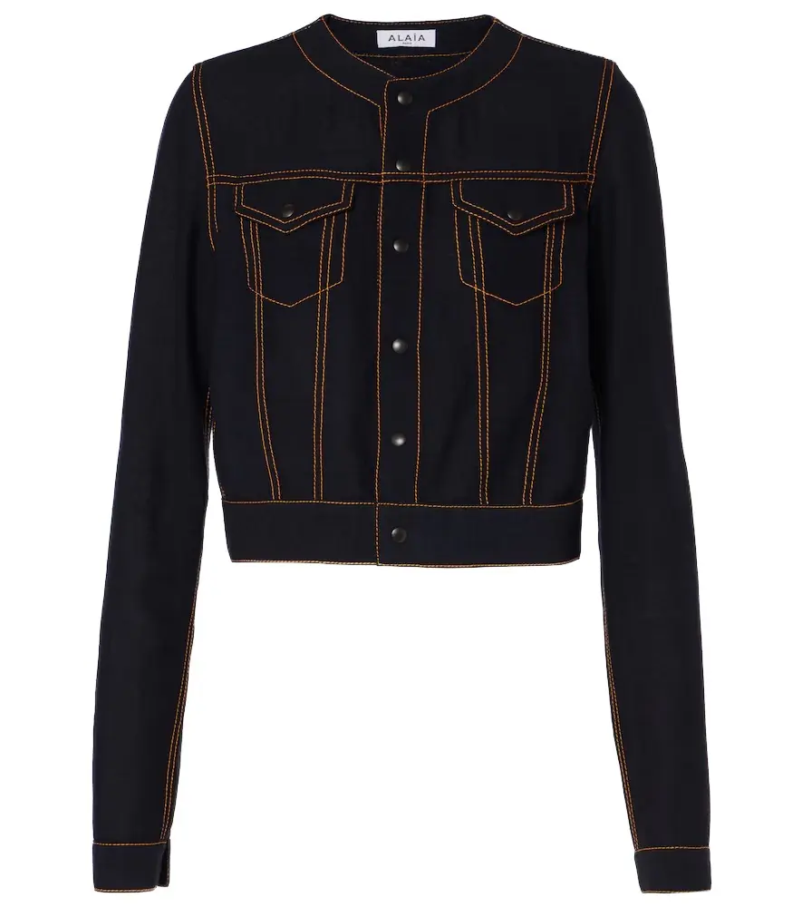 Alaia Alaïa Fluid cropped wool-blend jacket