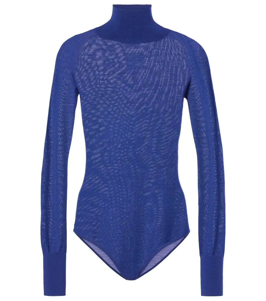 Alaia Alaïa Sheer turtleneck wool bodysuit