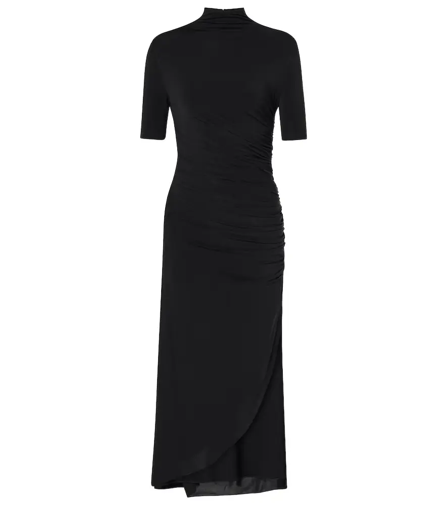Alaia Alaïa Draped asymmetric midi dress