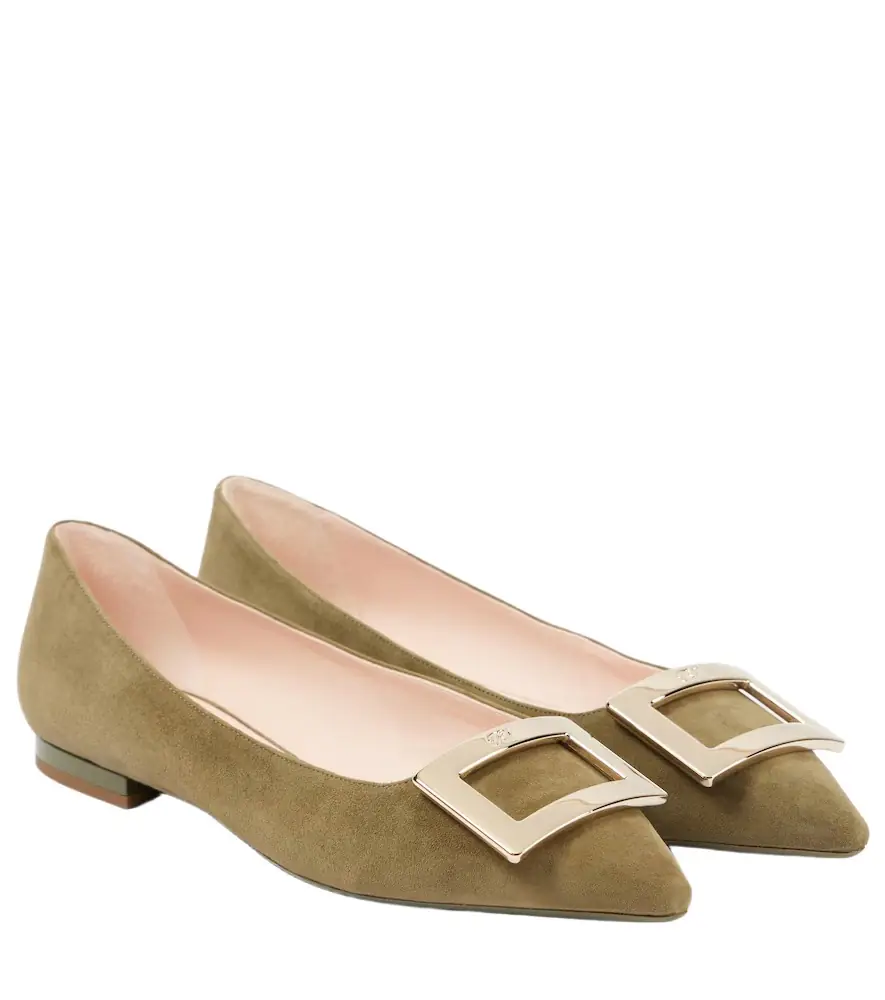 Roger Vivier Gommettine Ball suede ballet flats