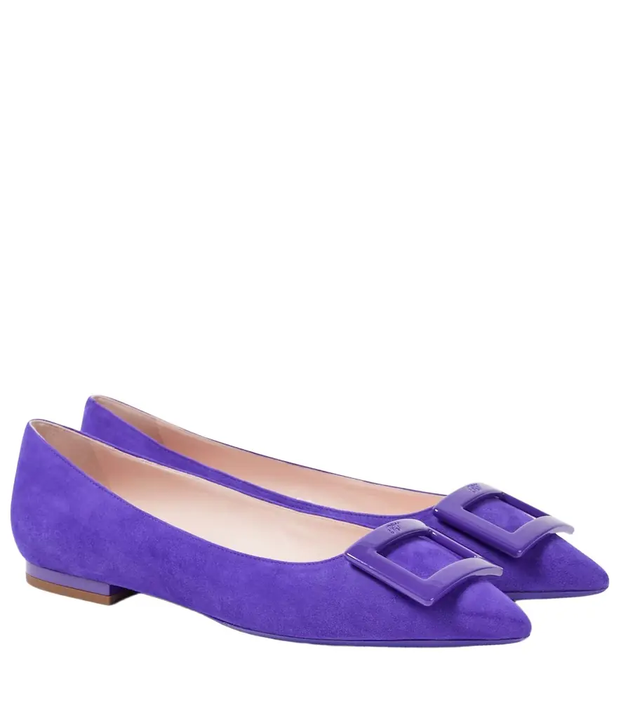 Roger Vivier Gommettine suede ballet flats