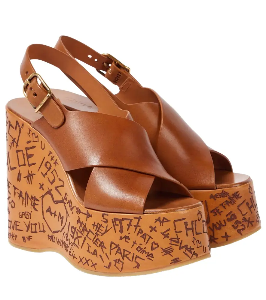 Chloe Chloé Maxime leather wedge sandals