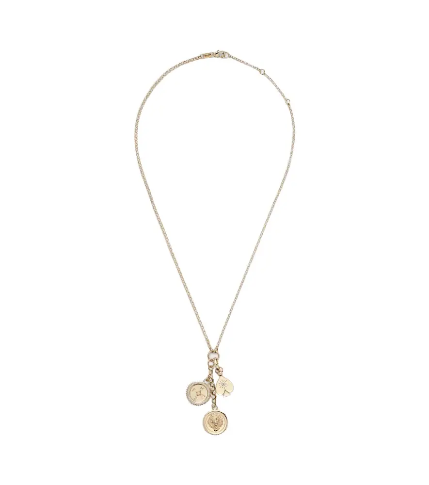 FoundRae 18kt gold pendant necklace with diamonds