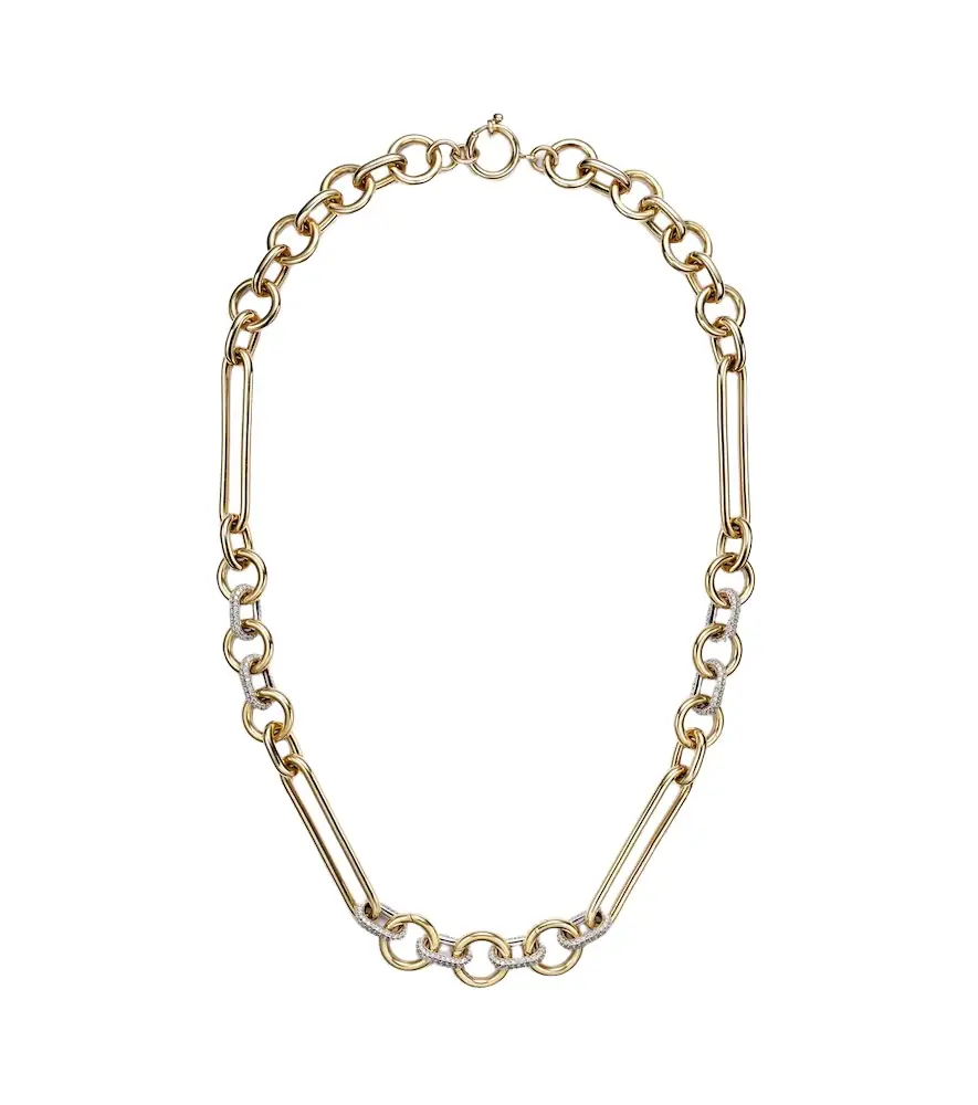 FoundRae 18kt gold chain necklace with diamonds
