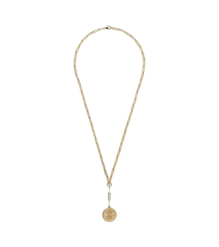 FoundRae Karma Clip 18kt gold chain necklace with diamonds
