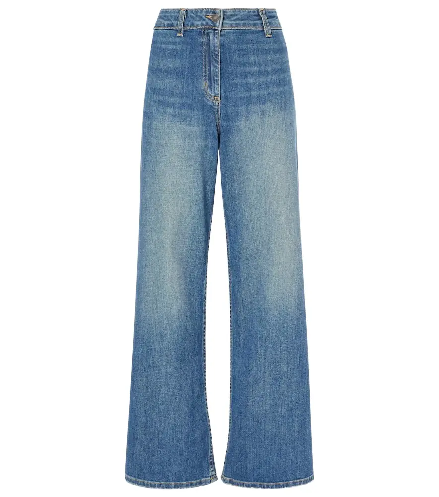 Nili Lotan Megan mid-rise wide-leg jeans