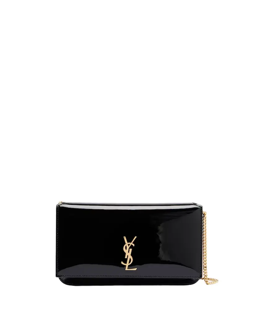 Saint Laurent Cassandre patent leather phone pouch - Women's Bags