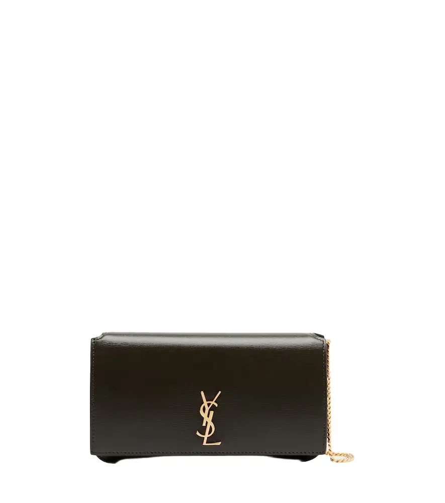 Saint Laurent Cassandre leather phone pouch