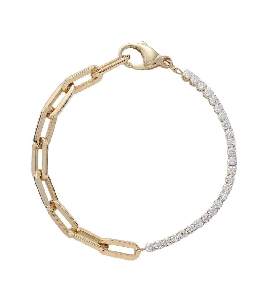 Bucherer Fine Jewellery Link 18kt gold chain bracelet with diamonds