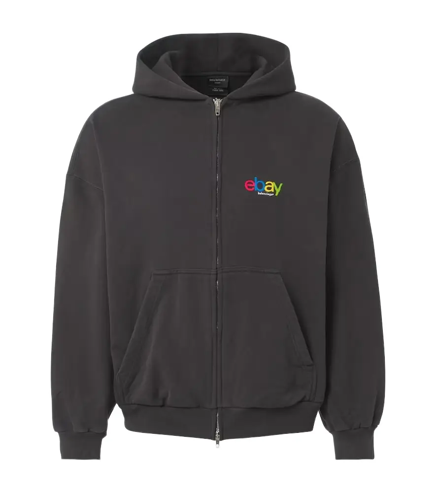 Balenciaga Printed cotton jersey hoodie