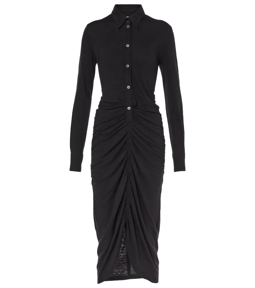 Marant Etoile Ivalia gathered jersey polo dress