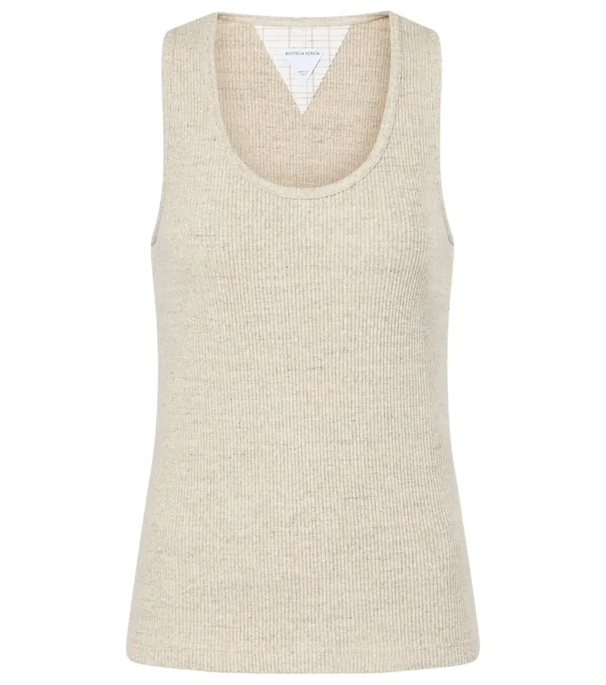 Bottega Veneta Ribbed-knit cotton jersey tank top