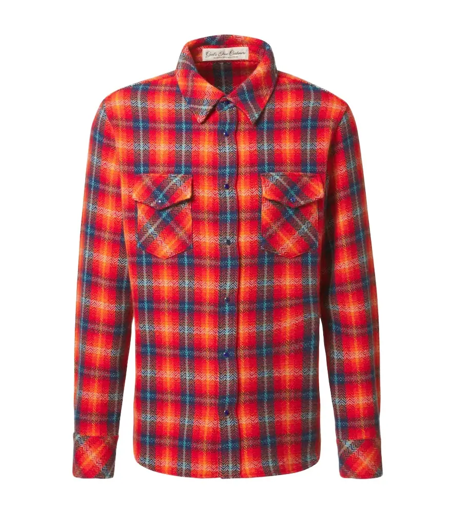 God's True Cashmere Checked cashmere shirt