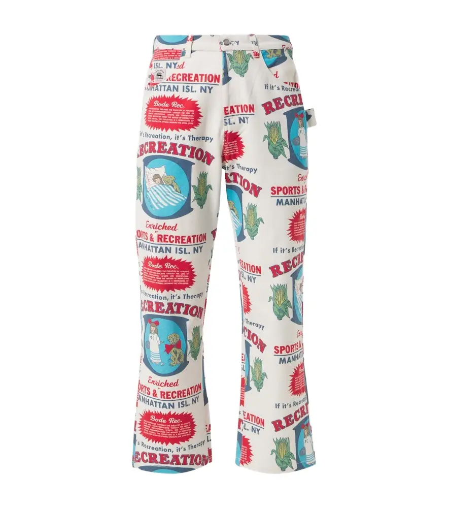 Bode Enrichment Knolly Brook cotton straight pants