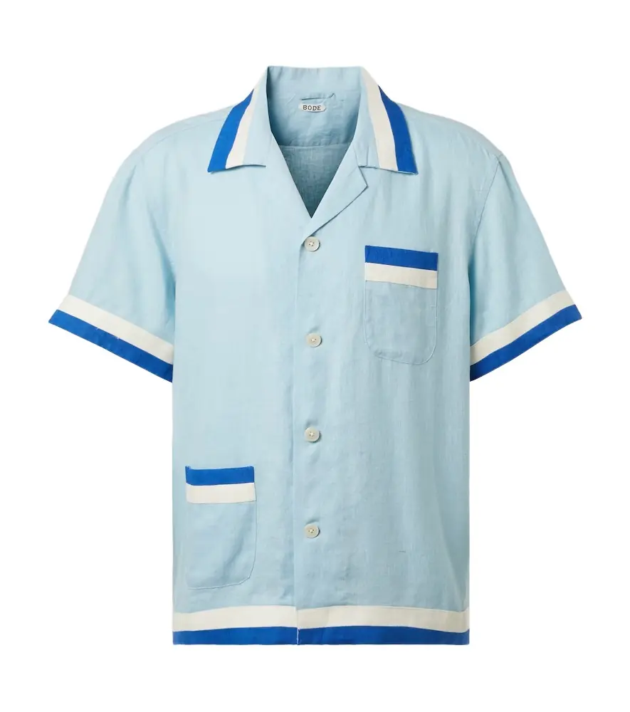 Bode Seedling Stripe linen shirt