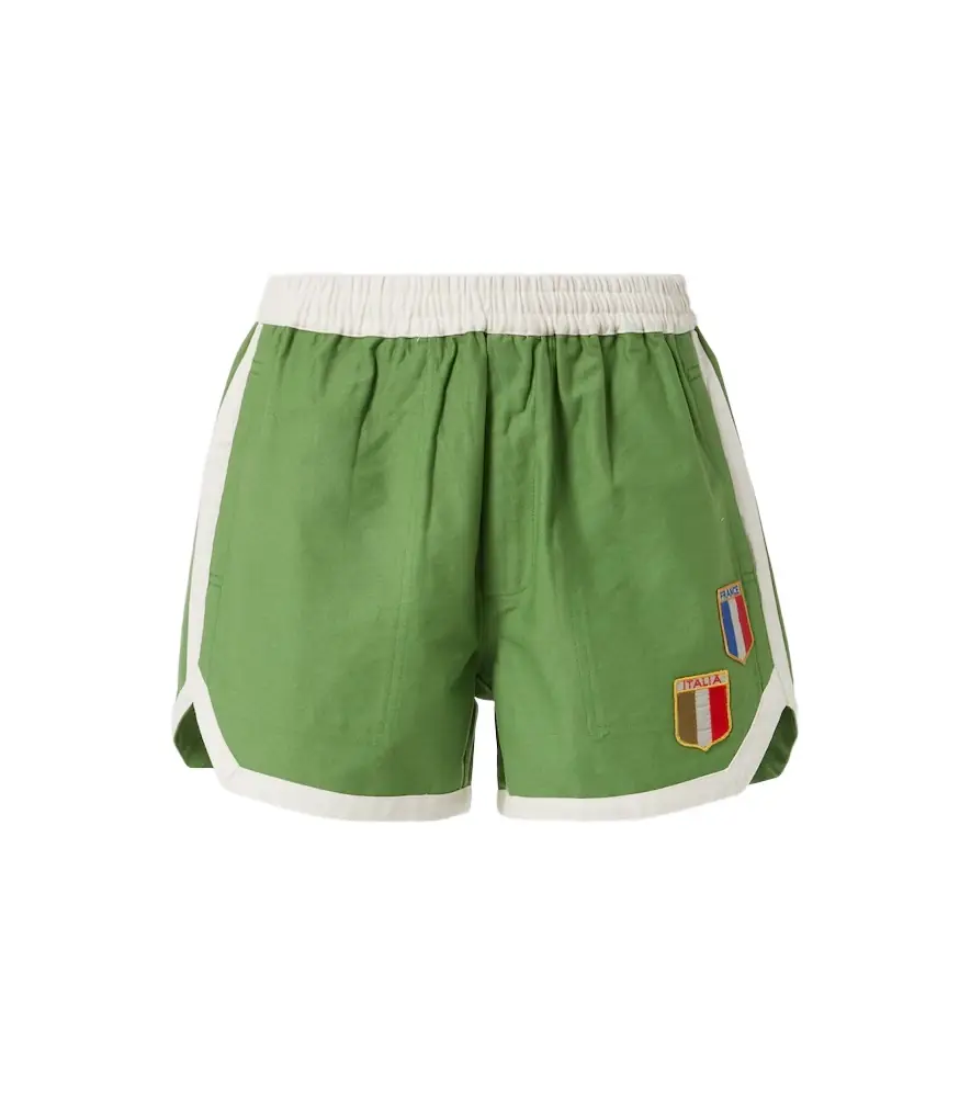Bode Euro appliqué cotton shorts