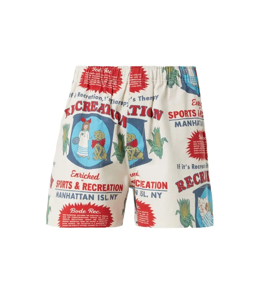 Bode Enrichment cotton printed shorts