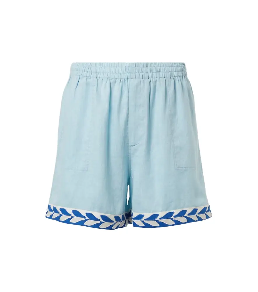 Bode Seedling Stripe linen Bermuda shorts