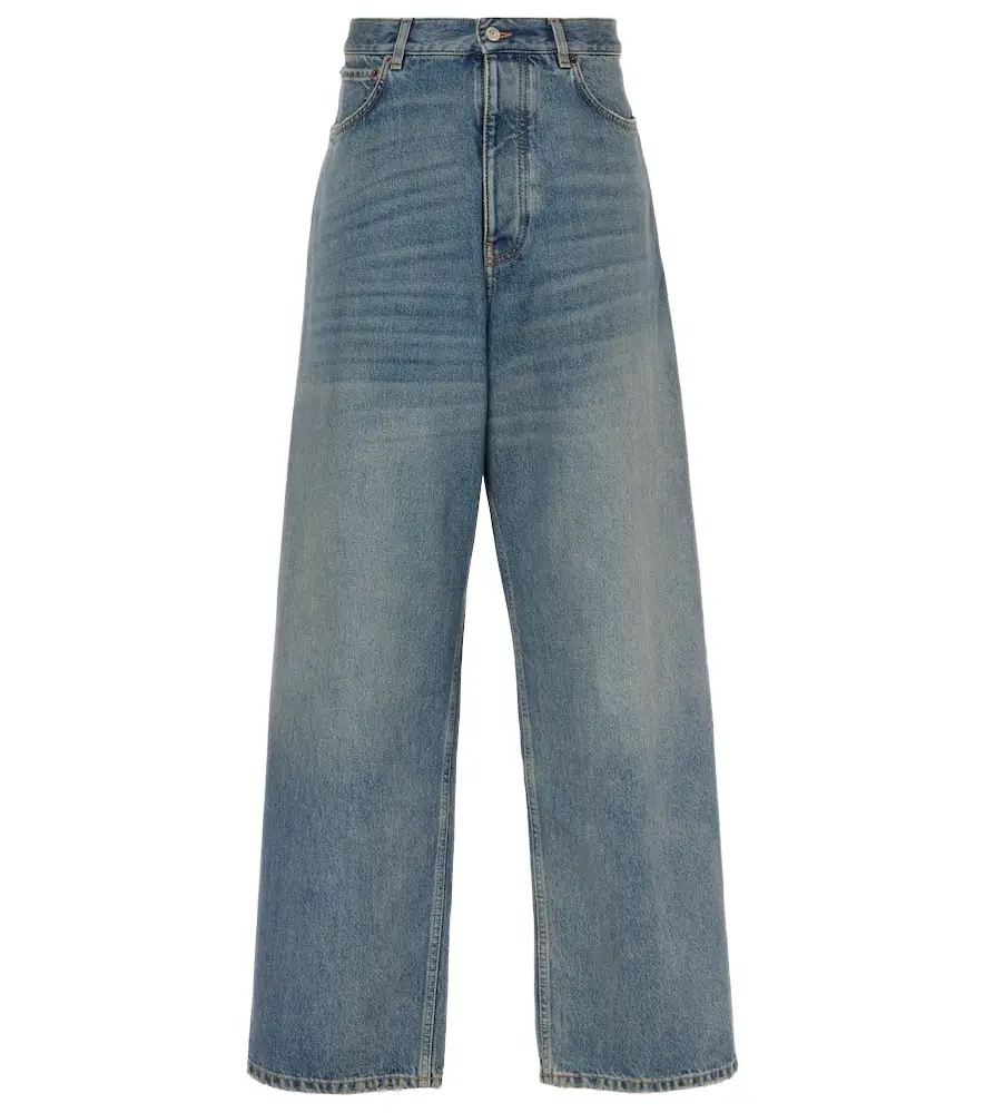 Balenciaga Faded mid-rise wide-leg jeans