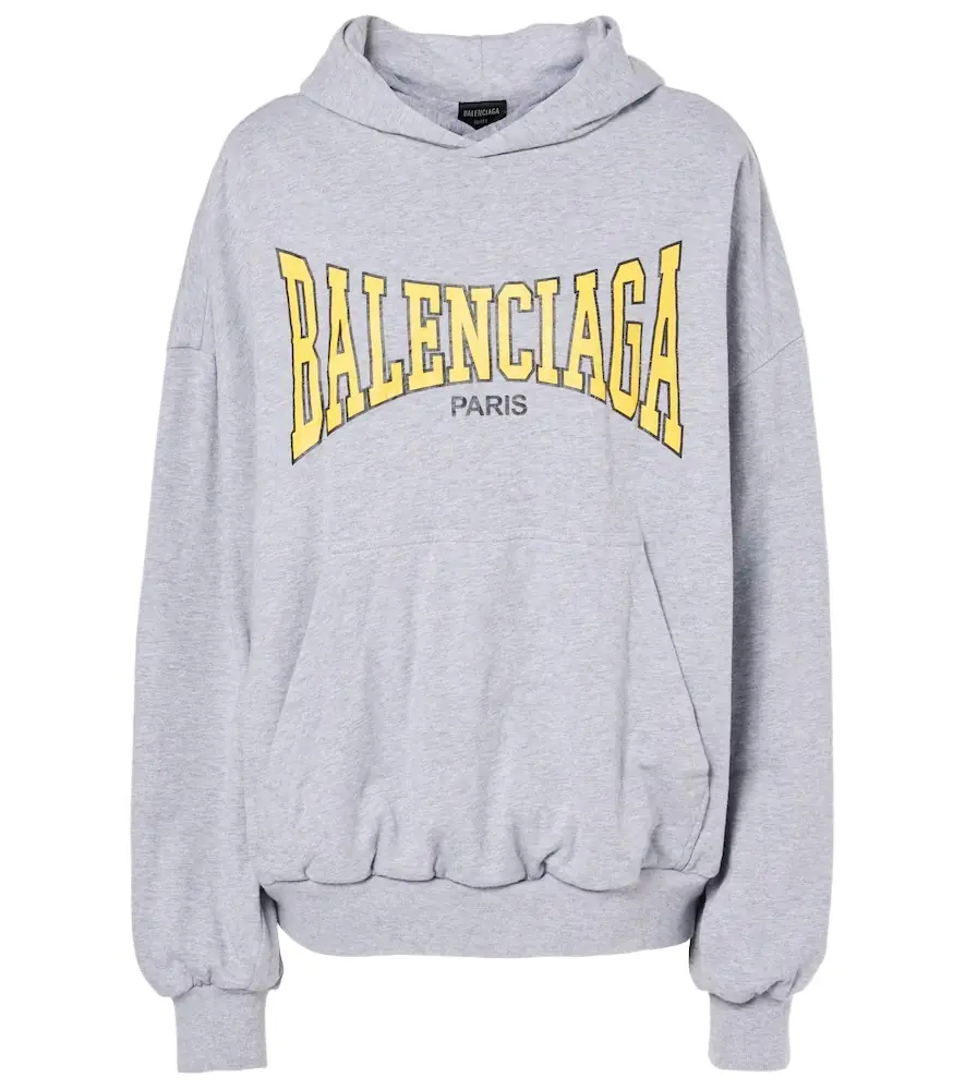 Balenciaga Logo cotton jersey hoodie