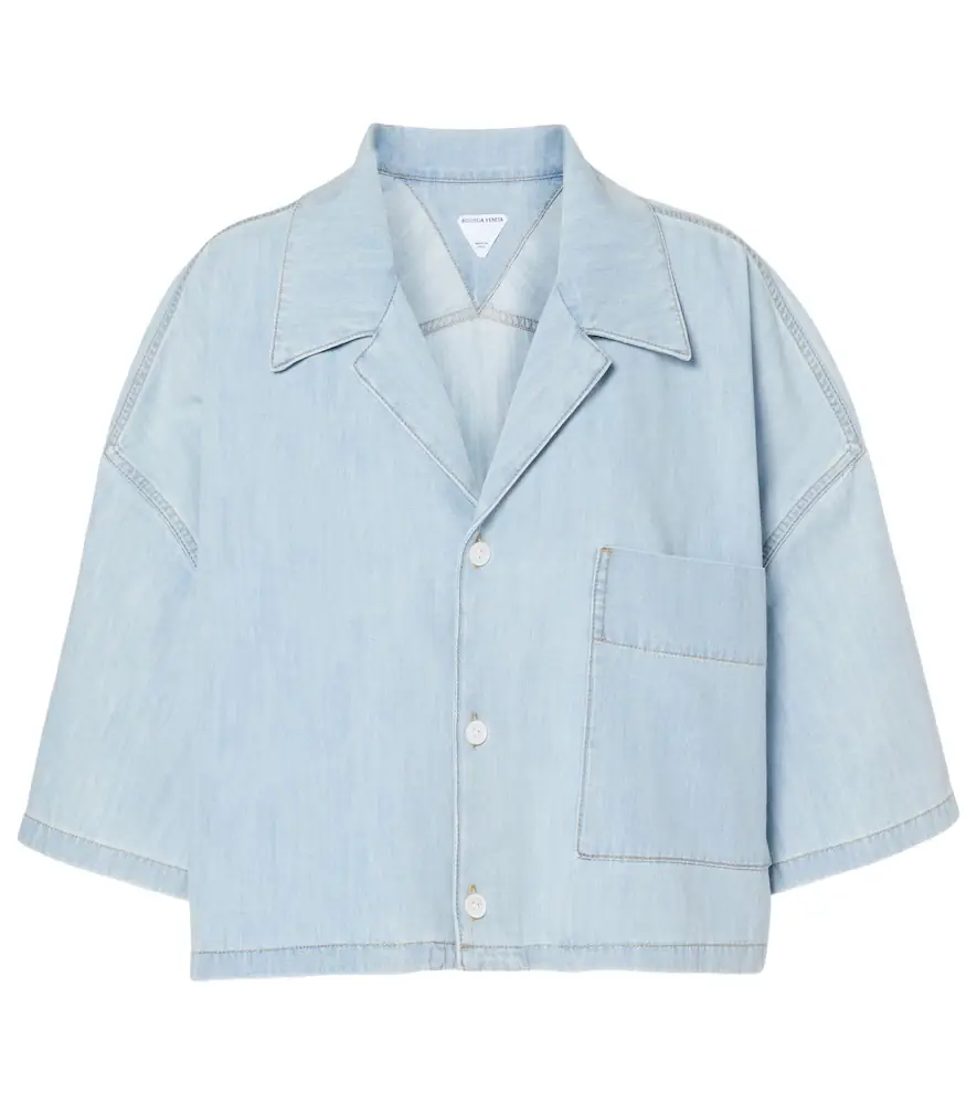 Bottega Veneta Cropped cotton denim shirt