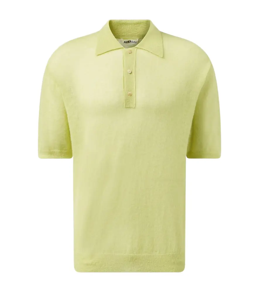 Auralee ohair-blend polo sweater