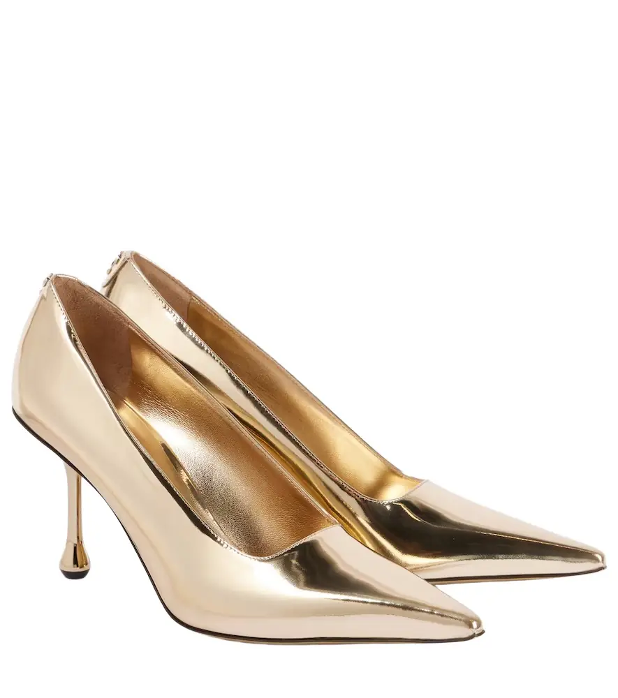 Jimmy Choo Ixia 80 mirrored leather pumps